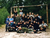 1996.07.16 - Bieszczady-Roztocze, już w Górecko Kościelne wizyta 8 DH-ek ZHP z Kielc