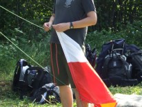 2006 - Bieszczady - Beskid Niski - Dołżyca, flaga na maszt